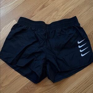 Nike Swoosh Athletic Shorts Black with White Logo